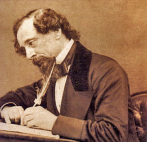 Charles Dickens at work.