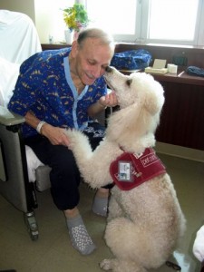 Blood pressure patient enjoying animal assisted therapy