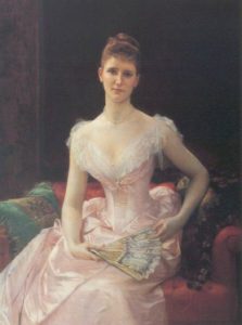 Solumn woman sitting