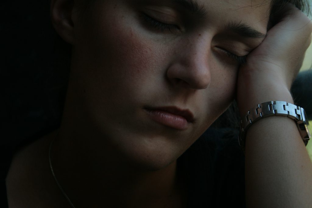 Woman with chronic sleep problems